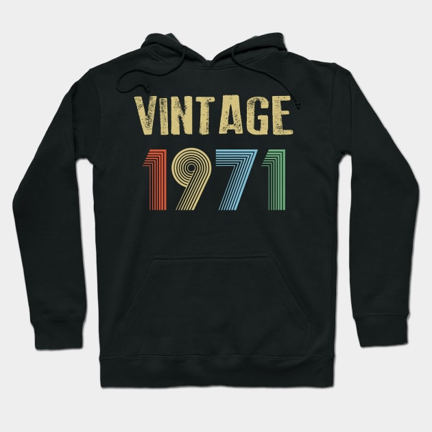 VINTAGE 1971 BIRTHDAY Hoodie by Dirty Custard Designs 